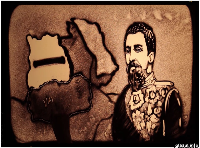 Unirea Principatelor Romane si Unirea Basarabiei cu Romania, desenate in nisip (VIDEO INEDIT)
