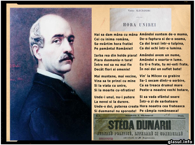La 9 iunie 1856 Vasile Alecsandri publica, în revista „Steaua Dunării", poezia „Hora Unirii"