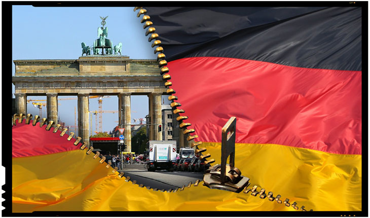 Protest extrem pe Poarta Brandenburg din Berlin impotriva islamizarii Germaniei