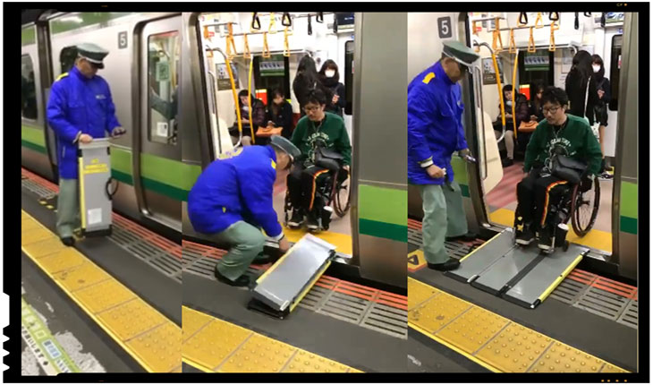 (VIDEO) Japonia: cum sunt ajutate persoanele cu dizabilitati in trenurile din Japonia