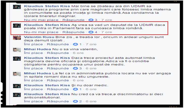 Un etnic maghiar: „As vrea sa vad daca un deputat UDMR ar putea intra in Parlament fara sa cunoasca limba romana”