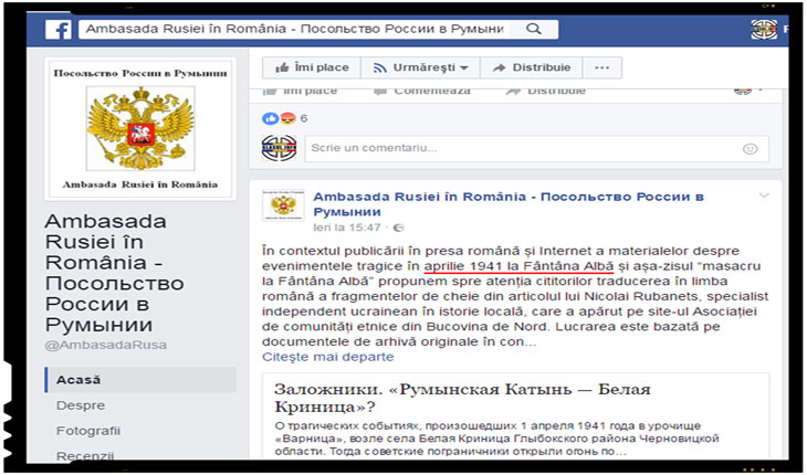 Ce spune Ambasada Rusiei in Romania despre masacrul de la Fantana Alba, Foto: captura facebook
