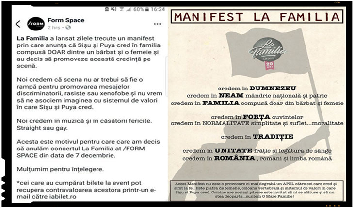 Concert La Familia anulat pentru un manifest pro familie
