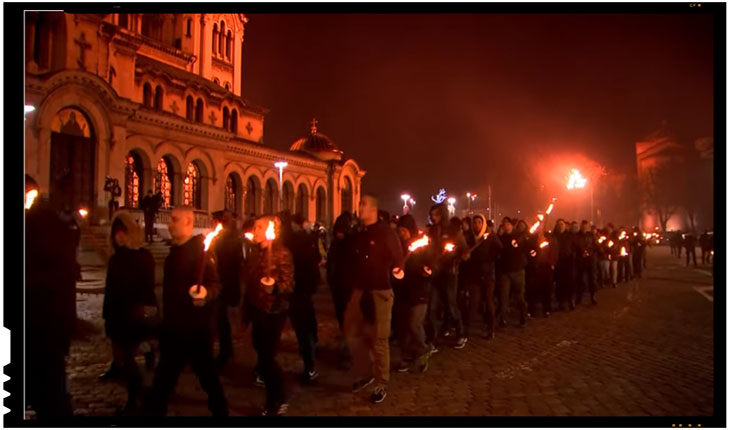Mars cu torte al nationalistilor bulgari in memoria unui  controversat general din al doilea razboi mondial