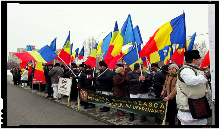 Protest in fata Ministerului Culturii: „Cultura românească înseamnă valoare, nu depravare!”