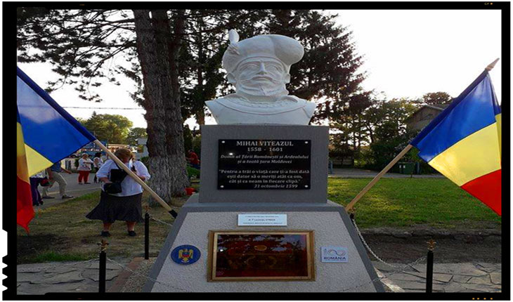 Un bust al Marelui Voievod Mihai Viteazul a fost inaugurat în curtea Inspectoratului de Jandarmi Județean Brașov, Foto: Facebook / Neamunit - Organizatia Brasov
