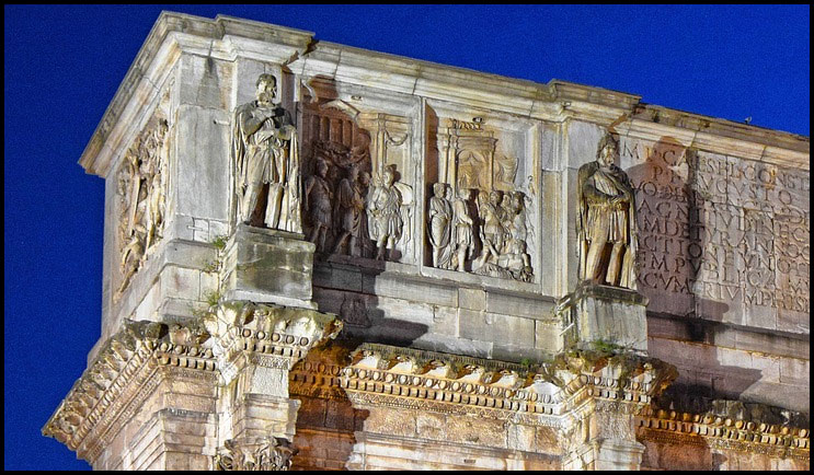 Pe 25 iulie 315 este inaugurat Arcul lui Constantin, cu o secțiune flancată de basoreliefuri și statui de daci 