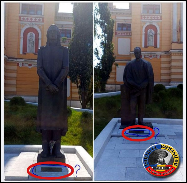 Kitschuri marca Emil Boc la statuile lui Mihai Eminescu și Lucian Blaga. Niciun comunicat oficial din partea Primăriei