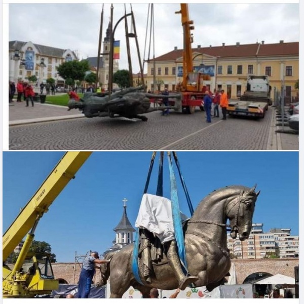 La Oradea s-a dat jos statuia voievodului Mihai Viteazul și se amplasează statuia lui Ladislau