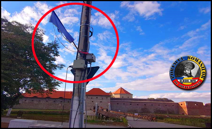 (VIDEO) La Cetatea Făgăraș se încalcă legea 75/1994 care reglementează arborarea drapelului Național