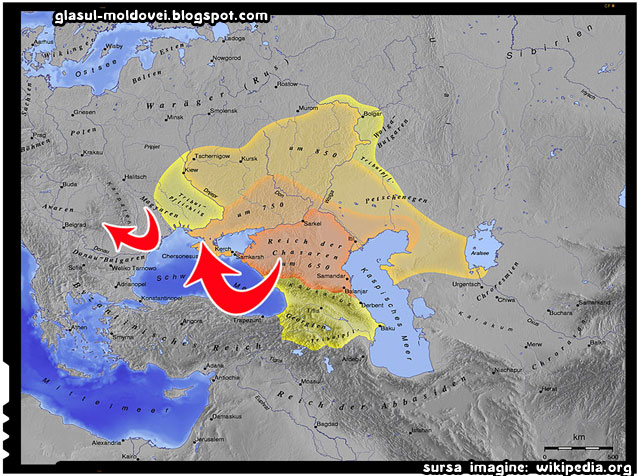 Legătura dintre triburile de Khazari și Maghiari, sursa imagine: wikipedia.org