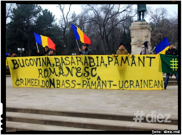 FOTO - Basarabenii protestează pentru a susține poporul ucrainean, foto: diez.md
