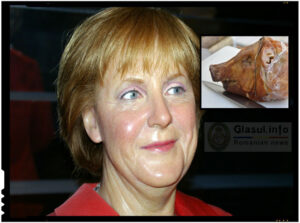 Germania: In fata biroului Angelei Merkel, politia a descoperit un cap de porc si un mesaj insultator