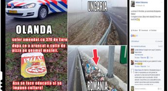 Un sofer din Olanda a fost amendat cu 370 de euro dupa ce a aruncat o cutie de pizza pe geamul masinii
