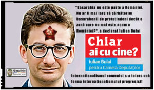 In cel mai pur stil sovieto-internationalist, deputatul USR Iulian Bulai a venit sa ne readuca aminte ca "Basarabia nu este parte a Romaniei"!