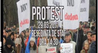 Protest anti Dodon in Republica Moldova
