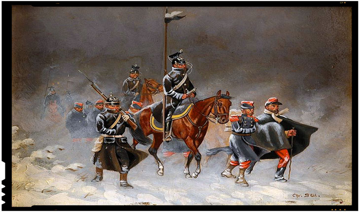 Germani escortand soldati francezi prizonieri - Războiul franco-german (1870 -1871)