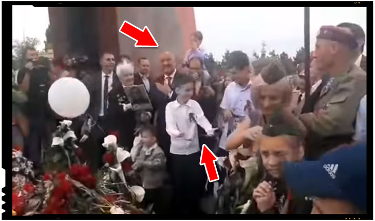 Un porumbel emoționat s-a ... descărcat pe Dodon în timpul manifestărilor de pe 9 mai, Foto: captura video youtube