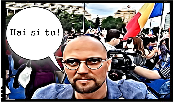 Printre cei aflați în stradă la proteste se regăsea și Oreste Teodorescu, care făcea apeluri disperate pe retelele de socializare pentru a mobiliza și mai mulți protestatari să iasă în stradă, Foto: facebook.com