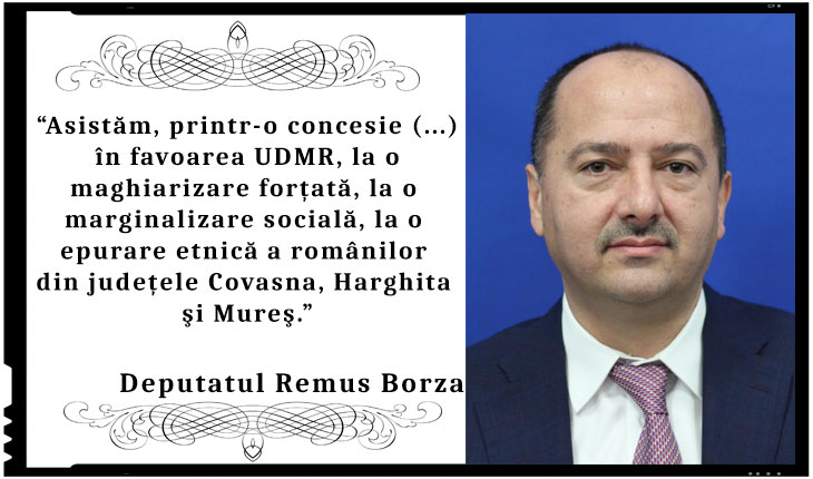 Deputatula Remus Borza: "Risc de maghiarizare a românilor din Ardeal! Asistăm, printr-o concesie în favoarea UDMR, la o maghiarizare forţată"