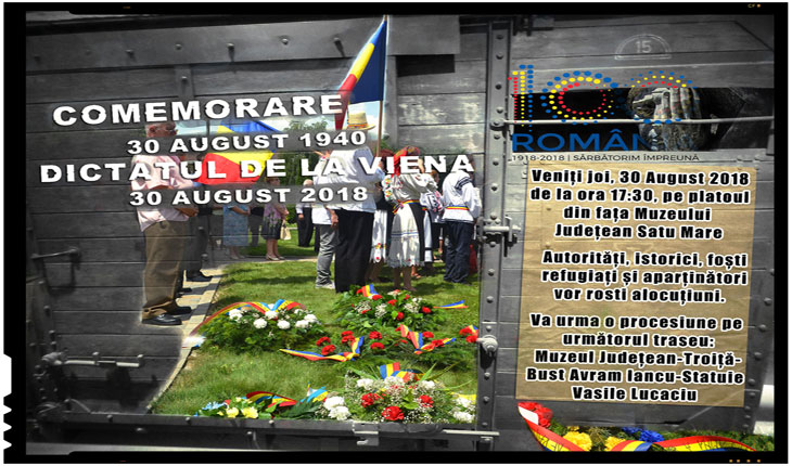Comemorarea dramelor trăite de români după Dictatul de la Viena din 1940: ”Centenarul Marii Uniri. Carei, ultima frontieră”