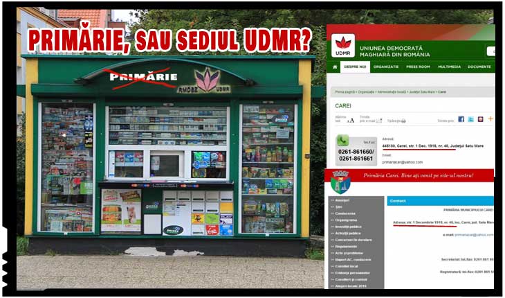 Preambulul unor eventuale viitoare autonomii în România: la Carei primăria a fost transformată în "chioșc" de stradă pentru UDMR