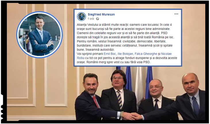 Deși este un demers nelegal și anticonstituțional, Siegfried Muresan spune că va sprijini Alianța Vestului, Foto: facebook.com/SiegfriedMEP/