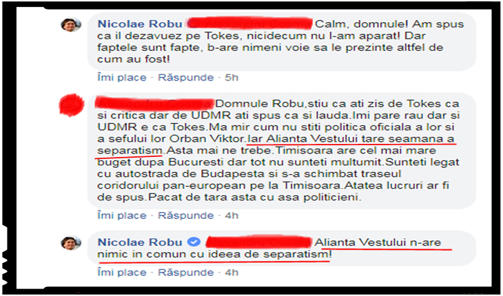 Nicolae Robu în corzi: "Alianța Vestului n-are nimic în comun cu ideea de separatism!", Foto: facebook