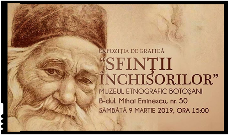 9 Martie 2019: Sfinții Închisorilor, expoziție de grafică, la Botoșani, Foto: facebook.com/PlatformaImpreuna
