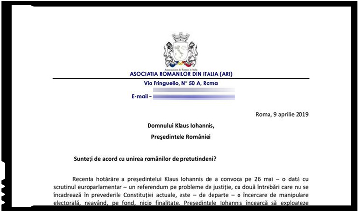 Asociația Românilor din Italia: Referendumul lui Iohannis, o încercare de manipulare electorală