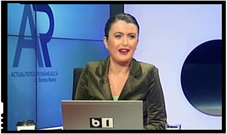Sorina Matei: "Zbirul de la Aiud, disperat să-şi acopere Aiudul.Omul calcă pe Revoluție disperat să scape de Aiud", Foto: B1 TV