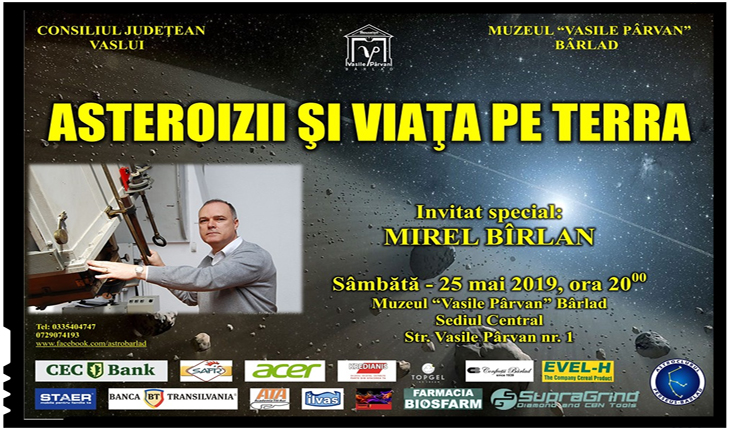 Prezentarea publică „Asteroizii şi viaţa pe Terra” - invitat special Mirel Bîrlan