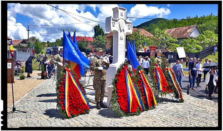 La Șoimeni, județul Cluj, a avut loc sfințirea și inaugurarea monumentului închinat eroilor din cele doua războaie mondiale, Foto: facebook.com/societateaavramiancu.romania