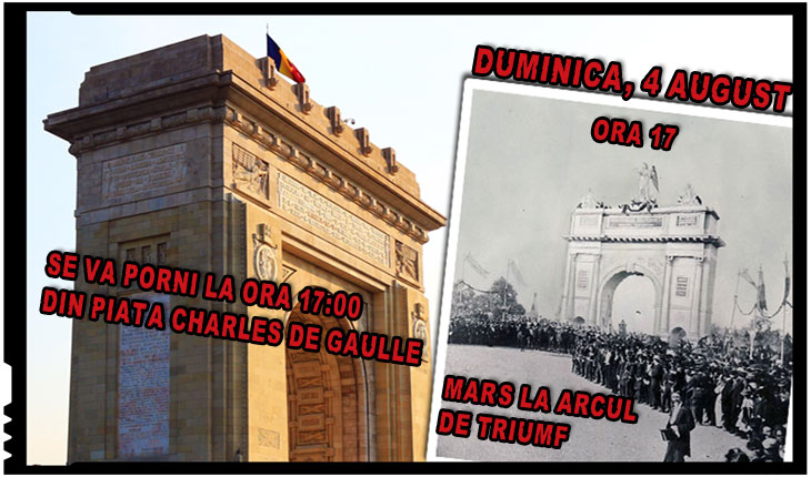 Asociația Calea Neamului: Duminică, 4 august, aniversăm, la Arcul de Triumf, Centenarul eliberării Budapestei de către Armata Română