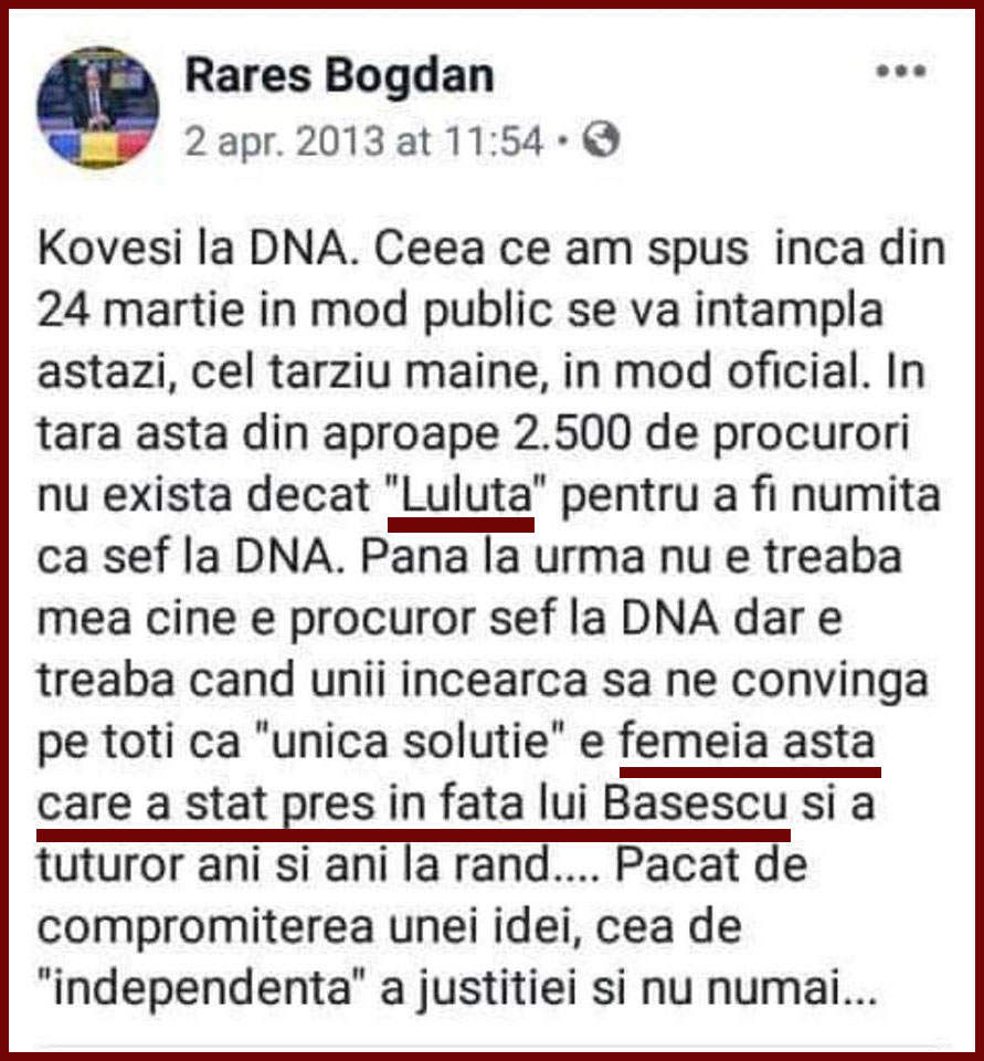 Rares Bogdan Luluta Kovesi DNA