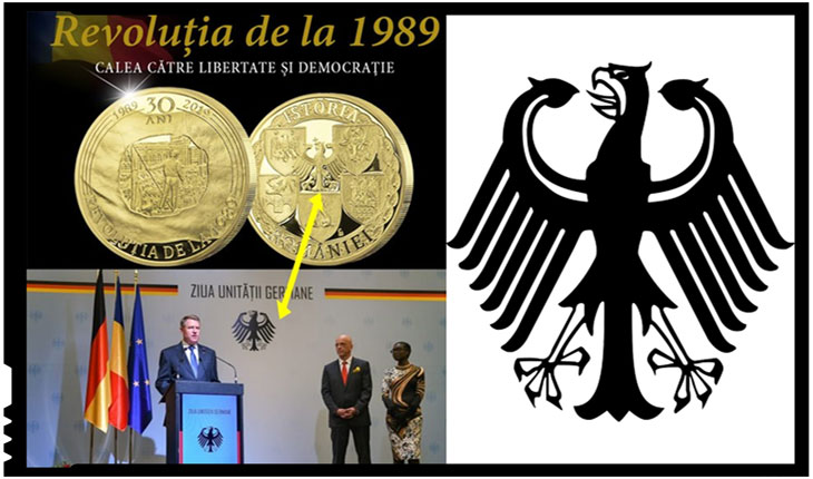 Stăpânii coloniei numită România și-au pus stema pe o monedă care sărbătorește lovitura de stat din 1989, Foto: Facebook /Teodor David