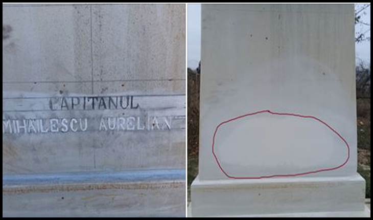 Un deputat roamân reacționează cu privire la vandalizarea monumentului eroului român Aurelian Mihăilescu: "Cer ministrului Afacerilor Externe o reacţie fermă", Foto: Facebook / Monumentele Basarabiei Furate