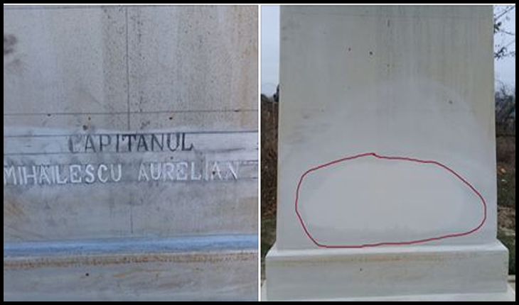 Un deputat român reacționează cu privire la vandalizarea monumentului eroului român Aurelian Mihăilescu: "Cer ministrului Afacerilor Externe o reacţie fermă", Foto: Facebook / Monumentele Basarabiei Furate