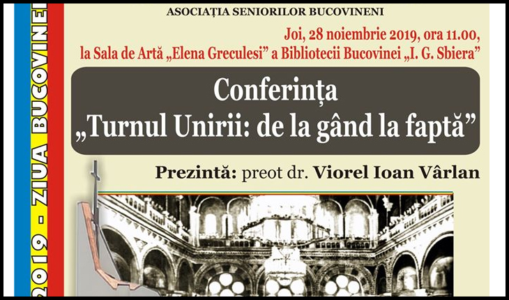 Unirea Bucovinei cu România sărbătorită la Biblioteca Județeană din Suceava: „Bucovina între unire și unificare”, Foto: Facebook / Biblioteca Bucovinei „I. G. Sbiera” Suceava