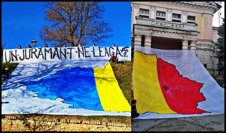 Unioniștii au rupt harta României Mari în două: marșuri la Alba Iulia și Chișinău
