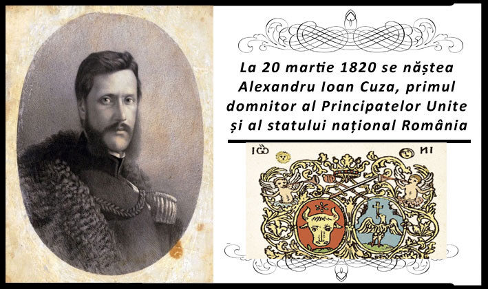 La 20 martie 1820 se năștea Al. I. Cuza, primul domnitor al Principatelor Unite