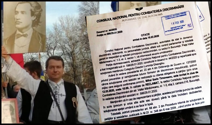 Mihai Tîrnoveanu: Libertatea de a fi Român NU poate îngrădită! Sunt din nou citat la CNCD!, Foto: Facebook / Mihai Tîrnoveanu