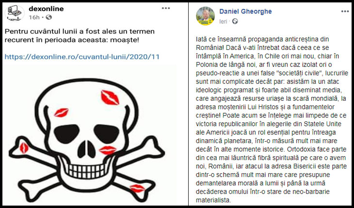 DexOnline atacă în mod blasfemiator Ortodoxia: promovează o ilustrație de prost gust pentru moaște, Foto: Facebook / Daniel Gheorghe