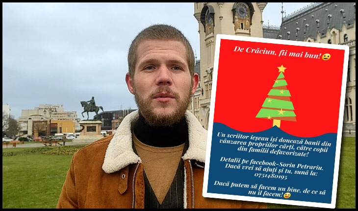 O acțiune admirabilă de Crăciun venită la Iași din partea unui tânăr remarcabil: veniturile de pe cărțile vândute, donate copiilor din familii nevoiașe