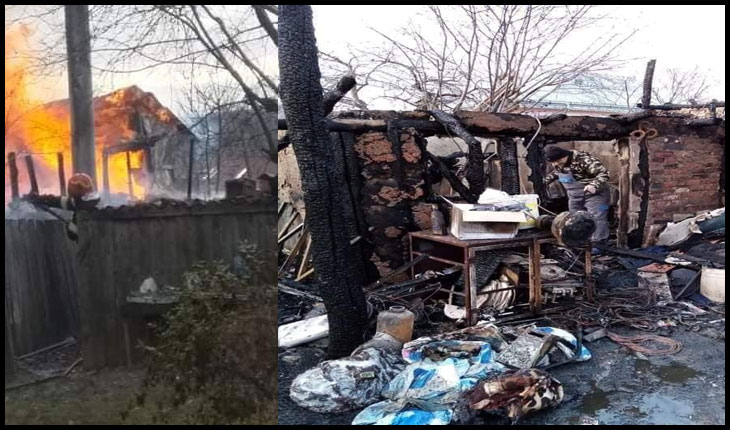 Scriitorul Sorin Petrariu se implică în ajutorarea familiei cu cinci copii căreia i-a ars casa la Schitu Duca, Foto: Facebook / Vasilica Carlescu