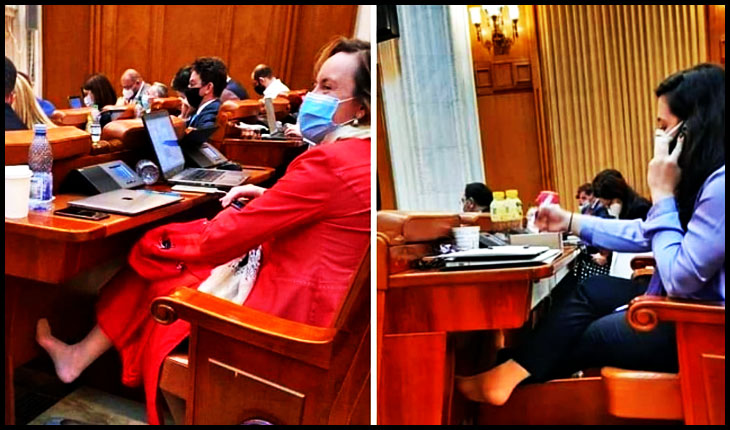 Internauții revoltați după pozele cu Chichirău și Dobre: "Chiar nu e necesar să îți miroasă ție tot parlamentul picioarele",Foto: facebook