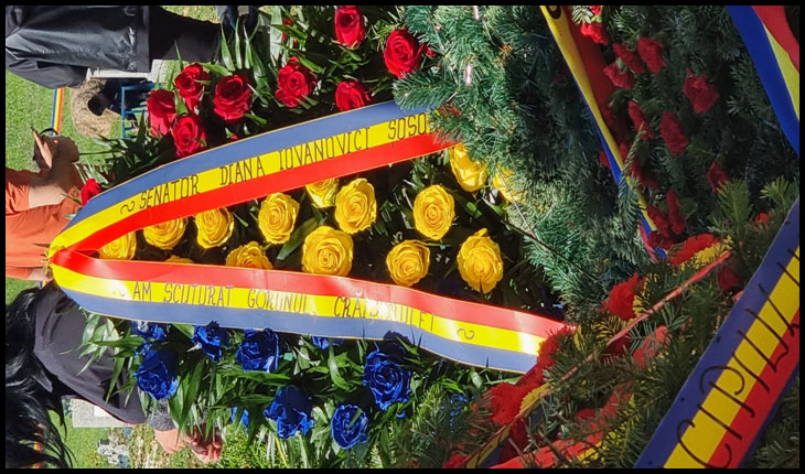 Coroana dedicată comemării lui Avram Iancu de către senatoarea Diana Iovanovici-Șoșoacă