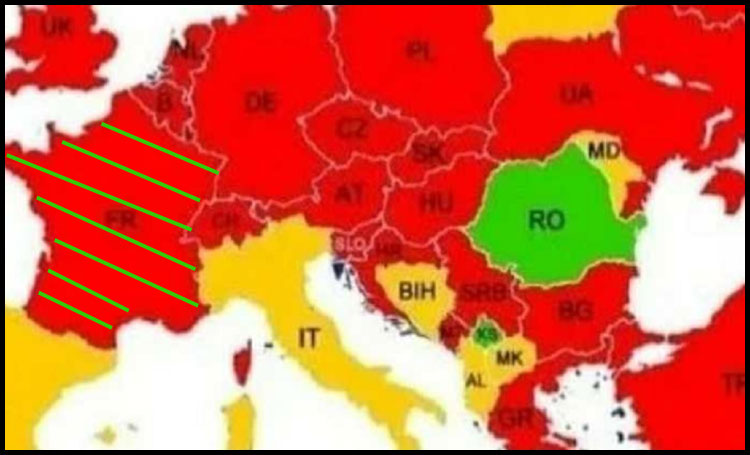 Nici harta Franței nu-i chiar așa de roșie pe cât se crede: "Franța a umplut Europa cu certificate COVID false cu un profit de 200 milioane de €"