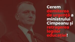 Aproape 13.000 de semnături pentru DEMITEREA lui Sorin Cîmpeanu și retragerea proiectelor de legi ale educației