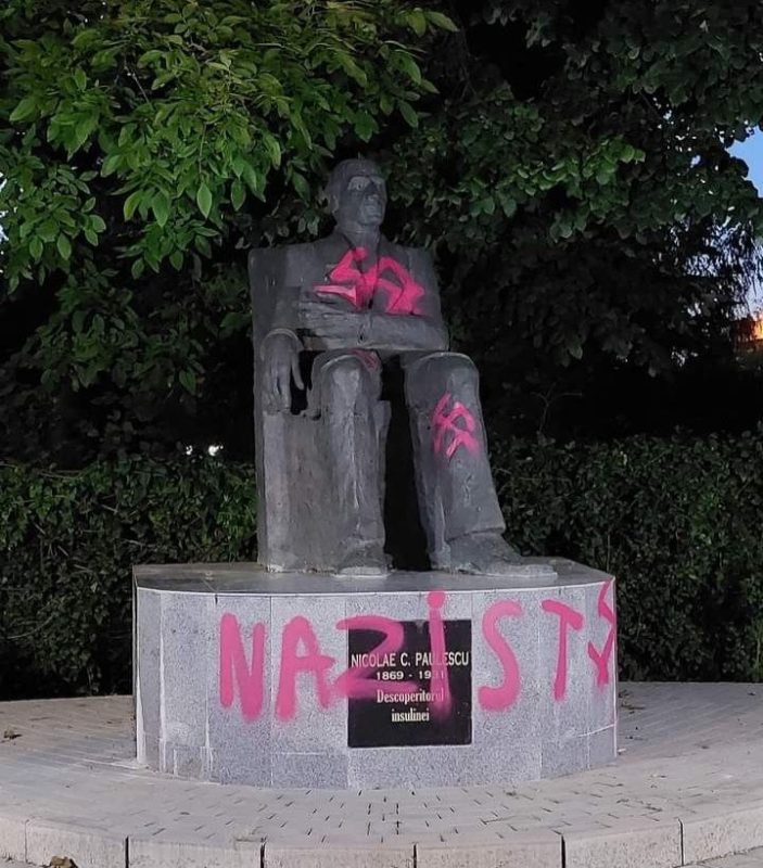 A fost vandalizata statuia savantului Nicolae Paulescu! Cine se teme de descoperitorul insulinei?
